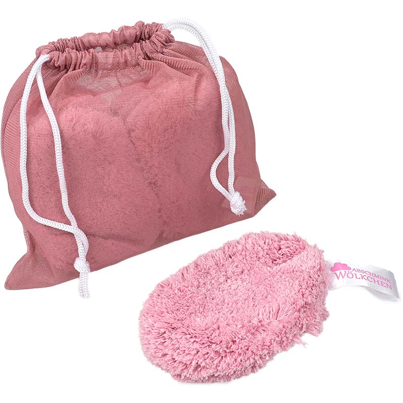 Waschbare Pads zur Gesichtsreinigung (Rosa) 6 Stück + Tasche